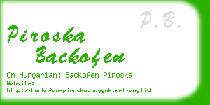 piroska backofen business card